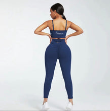 Load image into Gallery viewer, High Waist Yoga Set- Blue