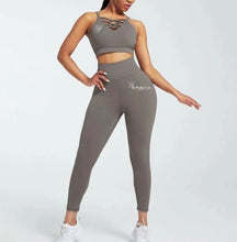 Load image into Gallery viewer, High Waist Yoga Set- Gray hi