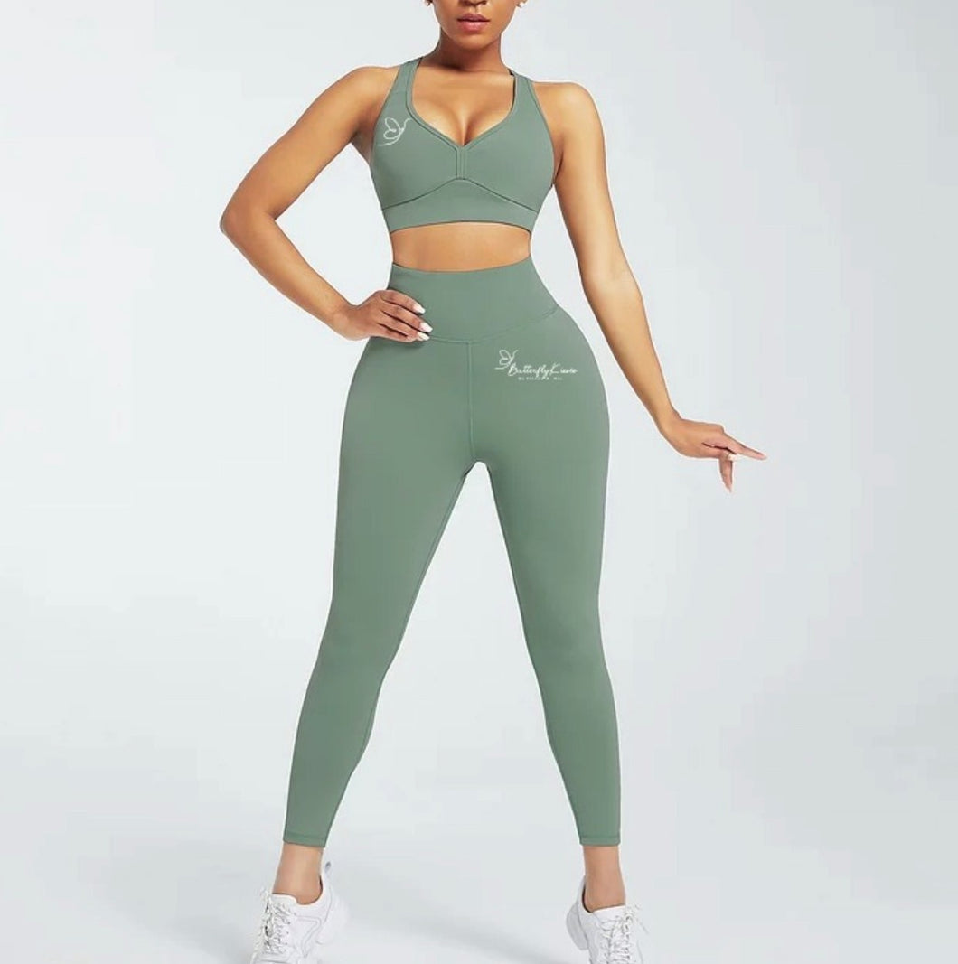 Ankle Length Legging Set- SAGE